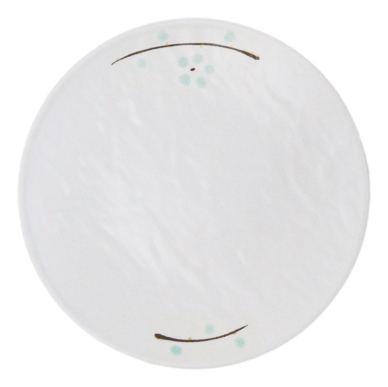 Set Of 6 Modern Yukino Hana Snowflakes Melamine Round Entree Dinner Plates 9"D