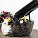 American Pride Patriotic Drinking Bald Eagle Wine Bottle Holder Figurine 11.25"L