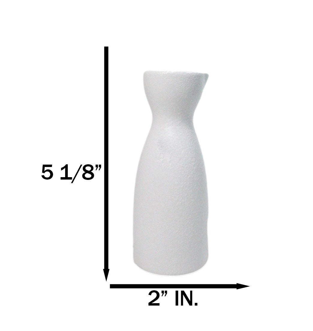 Pack Of 6 Porcelain Snow Flowers Yukino Hana Japanese Wine Sake Tokkuri Flasks