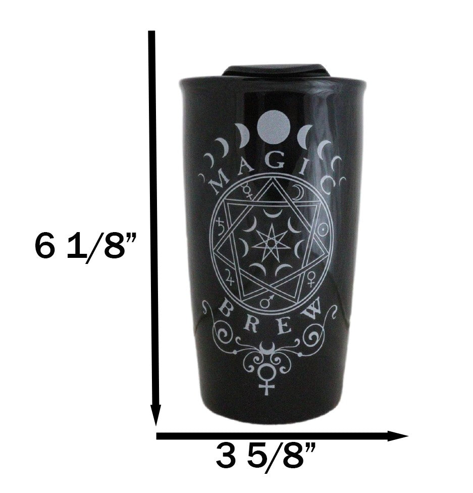 Wicca Witchcraft Phases Of The Moon Magic Brew Ceramic Travel Mug Coffee Tea Cup