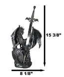 Coat Of Arms Knight Dragon With Heraldry Shield And Sword Letter Opener Figurine