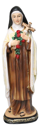Carmelite Order Saint Theresa of Lisieux With Roses and Crucifix Figurine 11" H
