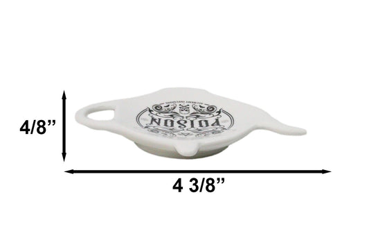 Pack Of 2 Wicca Poison Witch Alchemy Ceramic Tea Spoon Or Bag Holder Plates
