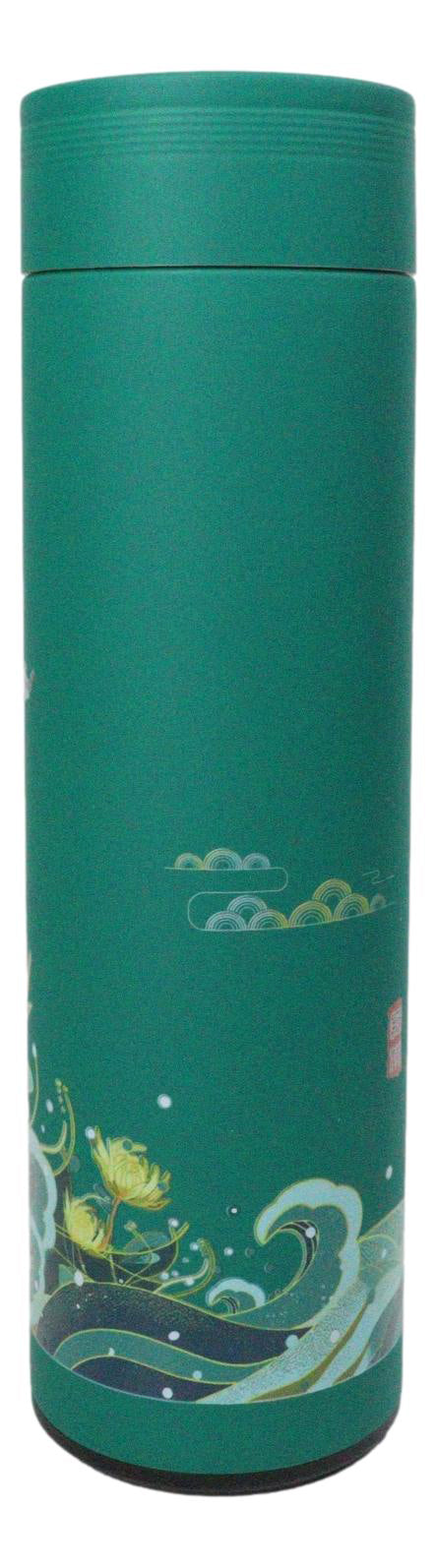 Lotus Koi 17oz Vacuum Insulated Stainless Steel Thermos Bottle With Tea Infuser