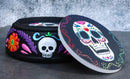 Gothic Tribal Tattoo Sugar Skulls Floral Day Of The Dead Coasters And Holder Set