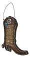 Western Cowboy Boot With Spur Horseshoe And Ropes Bible Scripture Wall Decor