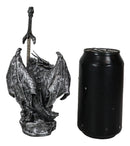 Legendary Silver Sorcerer Dragon Carrying Orb and Sword Letter Opener Figurine