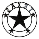 Oversized 40"D Vintage Rustic Western Texas Star Metal Wall Circle Sign Plaque