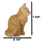 Realistic Adorable Fat Feline Orange Tabby Cat Kitten Sitting Figurine 7.5"H