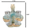 Nautical Marine Blue Giant Sea Turtle Hugging Salt And Pepper Shakers Holder Set