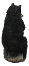 Rustic Forest Black Bear Mother and 2 Cubs Sitting On Tree Logs Seesaw Figurine