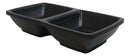 Pack Of 6 Black Silk Melamine 2 Partition Condiment Sauce Dipping Bowl or Dishes