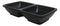 Pack Of 6 Black Silk Melamine 2 Partition Condiment Sauce Dipping Bowl or Dishes