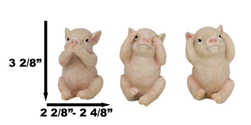Rustic Country Hog Heavens See Hear Speak No Evil Piglet Pigs Figurines Set
