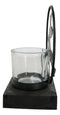 Wicca Grand High Witch Riding On Broomstick Coated Metal Votive Candle Holder