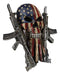 Military American Flag Star Spangled Banner Skull With 2 Gun Rifles Wall Decor