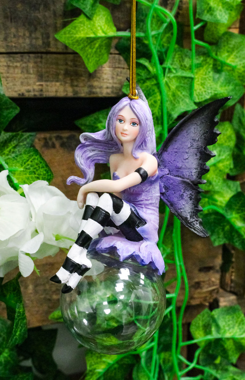 Evangeline Violet Flora Bubble Rider Fairy Ornament Amy Brown Holiday Collection