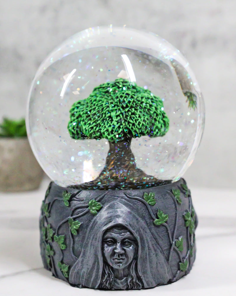 Wicca Triple Goddess Mother Maiden Crone Tree of Life Glitter Water Globe Decor