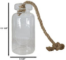 Farmhouse Rustic Country Hanging 11" H Glass Bottle Terrarium With Jute Strings