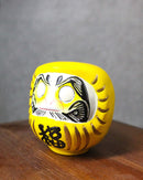 Yellow Talisman of Protection Japanese Zen Daruma Figurine With Unpainted Eyes