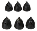 Set Of 6 Charcoal Grey Hakumu Tenmoku Porcelain Soy Sauce Shoyu Flask Dispensers