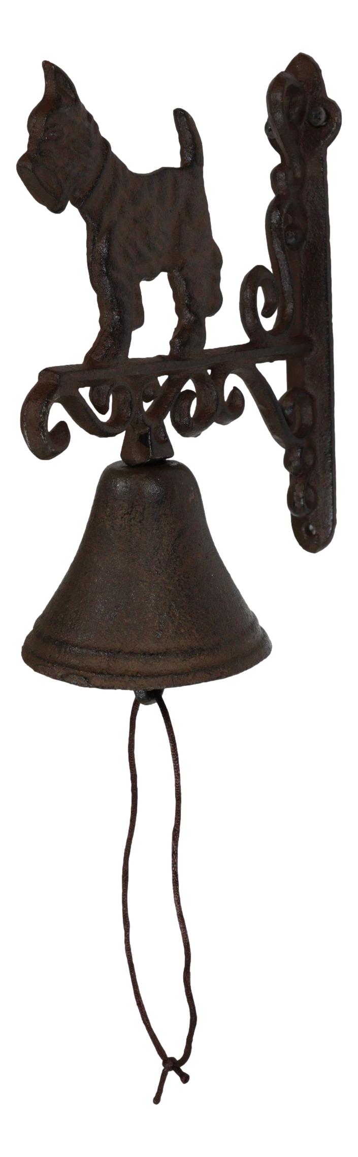 Cast Iron Rustic Vintage Western Scottish Terrier Dog Door Wall Dinner Yard Bell