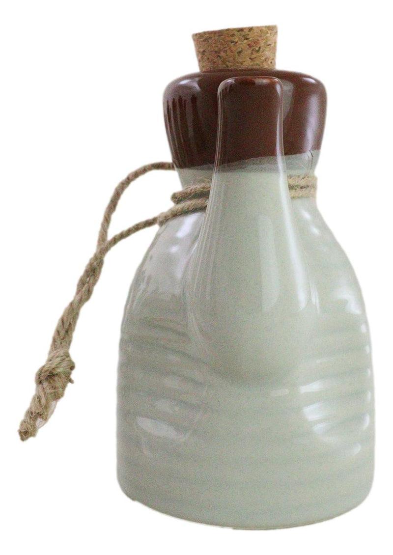 Shoyu Calligraphy White Tenmoku Porcelain Soy Sauce Dispenser Flask 7oz Set Of 6