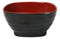 Set Of 6 Red And Black Square Ridged Small Soup Salad Rice Melamine Bowls 4.5"L