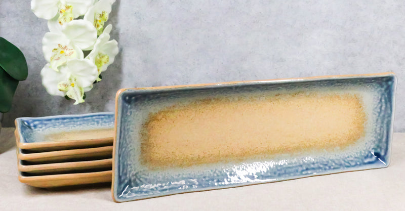 Pack Of 5 Blue River Ao Nagashi Collection Rectangular Serving Platter 14" L