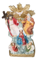 Catholic Holy Trinity Father Son and Holy Spirit with Mary and Angels Figurine