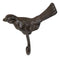 Set Of 2 Rustic Cast Iron Morning Song Bird On Branch Wall Coat Towel Hook Decor