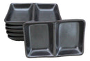 Pack Of 6 Ceramic Tetsu Kesho Soy Sauce Or Condiment Dishes With 2 Compartments