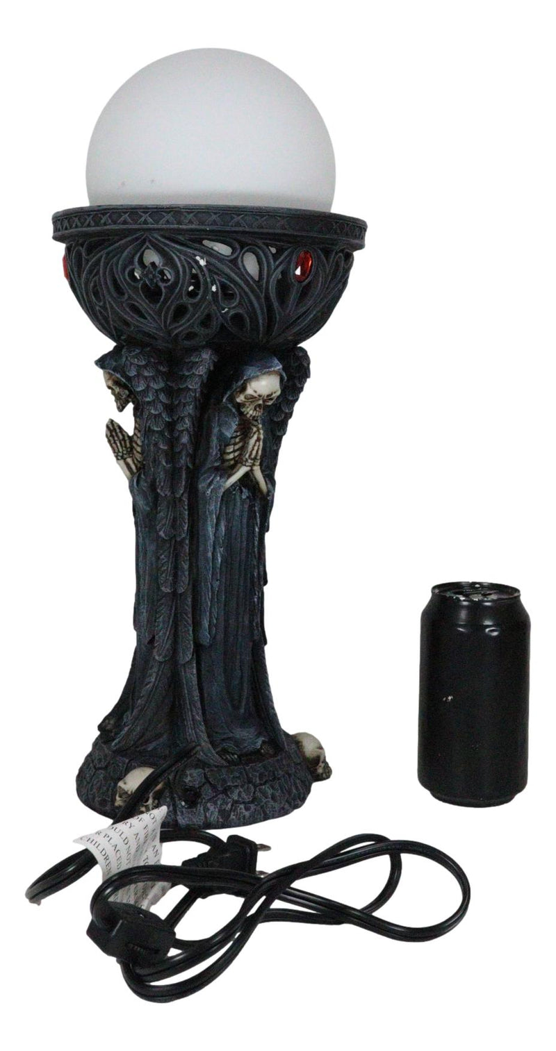 Ghastly Illumination Sinister Skeleton Grim Reapers Sculptural Table Orb Lamp