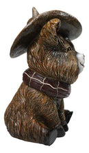 Scottish Highlands Cattle Cow Turquoise Ornament Cowboy Hat and Scarf Figurine