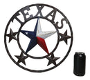 Western Patriotic Lone Star State Texas With Mini Stars Metal Wall Circle Sign