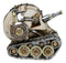 Military War Steampunk Android Gearwork Robotic Cyborg Skull Tank Figurine