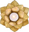 Pack Of 3 Seashells Lotus Flower Yellow Gold Votive Tea Light Candle Holders