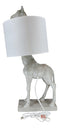 Whimsical Peeking Safari Giraffe Chic Bedside Table Lamp With Fabric Shade 27"H