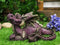 Whimsical Purple Comical Garden Dragon In Repose With Crossed Arms Figurine