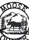 24" Rustic Western Moose Country By Mountains Pine Forest Metal Wall Circle Sign