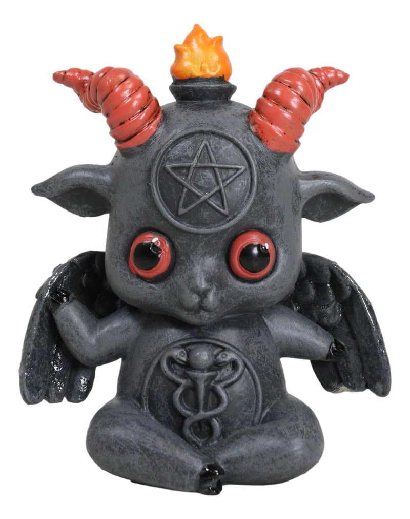 Wicca Occult Pentagram Baphy The Sabbatic Baby Goat Baphomet Meditation Figurine