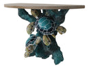 Marine Blue Sea Turtles Swimming by Ocean Corals Floating Wall Bracket Shelf