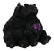 Rustic Forest Whimsical Cuddling Black Bear Couple with Flower Bouquet Figurine