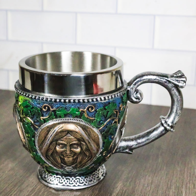 Celtic Triple Moon Goddess Maiden Mother Crone Ivy Leaves Wiccan Teacup Mug 10oz