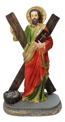 Christian Apostle Disciple of Jesus Saint Andrew with Saltire Cross Figurine 8"H