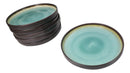 Pack Of 6 Green Midori Kannyu Large Round Dinner Plates With Lip Edge 10" D