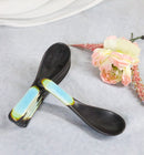 Pack of 6 Aozora Kannyu Crackle Blue Ceramic Asian Soup Spoons With Hook 5.75"L