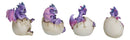 Set Of 4 Purple Spyro Baby Dragon Hatchlings Breaking Out Of Eggs Figurines