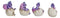 Set Of 4 Purple Spyro Baby Dragon Hatchlings Breaking Out Of Eggs Figurines