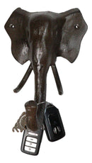 Cast Iron Rustic Abstract Safari Wildlife Jungle Elephant Wall Hook Sculpture